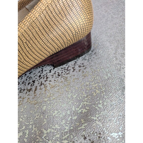 Anne Klein Shoes Womens 7.5 Tan Leather Snake Skin Python Loafers Light Academia - Picture 8 of 9